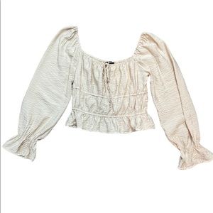 Long Sleeve Forever 21 peasant style crop top - medium